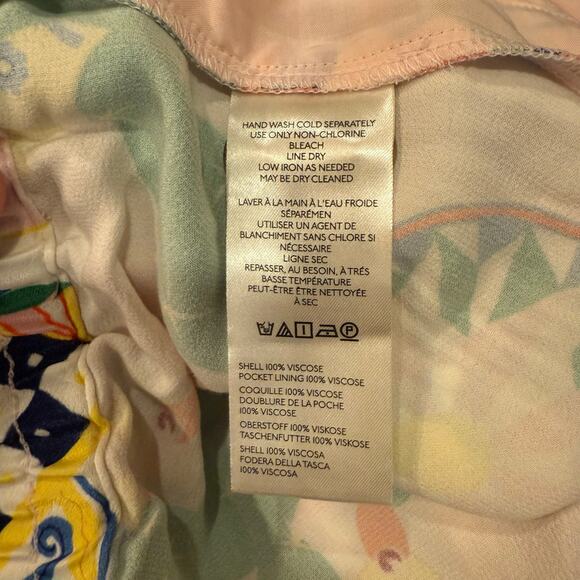 NWT Maeve Anthropologie Straight Leg Pink/Rose
 Abstract Print Pants sz M - Picture 11 of 14